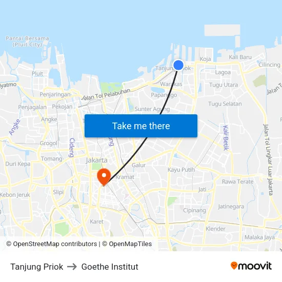 Tanjung Priok to Goethe Institut map