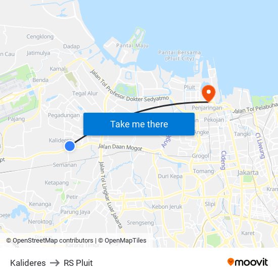Kalideres to RS Pluit map