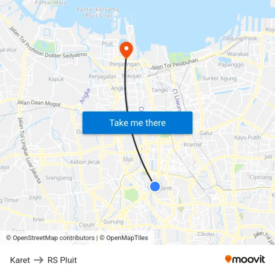 Karet to RS Pluit map