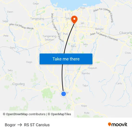 Bogor to RS ST Carolus map