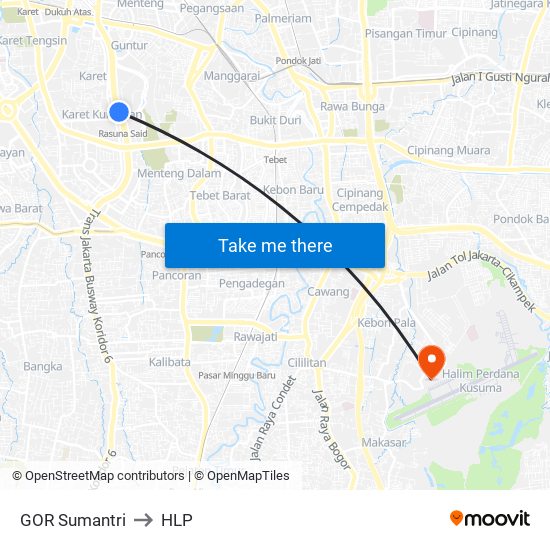 GOR Sumantri to HLP map