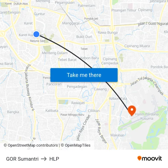 GOR Sumantri to HLP map