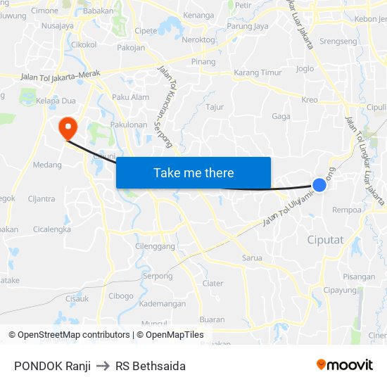 PONDOK Ranji to RS Bethsaida map