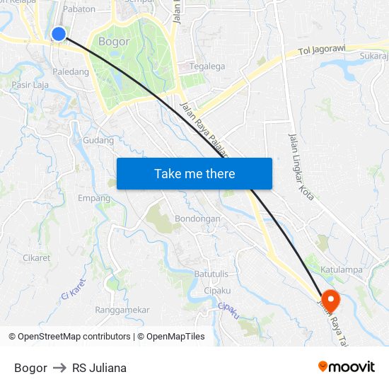 Bogor to RS Juliana map