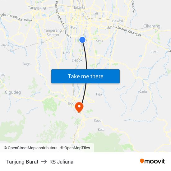Tanjung Barat to RS Juliana map
