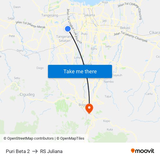 Puri Beta 2 to RS Juliana map