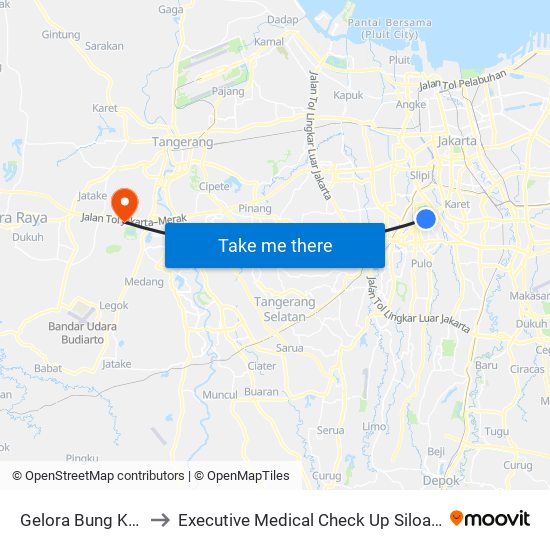 Gelora Bung Karno 2 to Executive Medical Check Up Siloam Hospital map