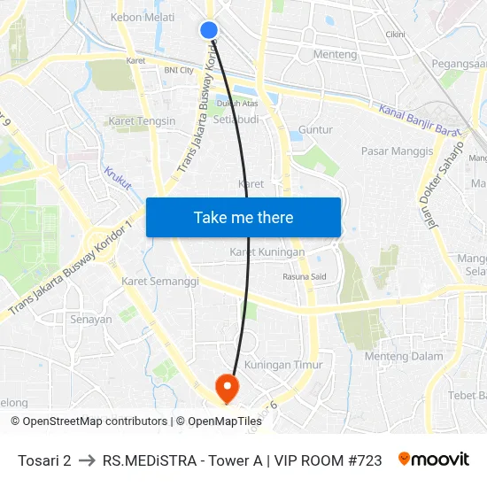 Tosari 2 to RS.MEDiSTRA - Tower A | VIP ROOM #723 map