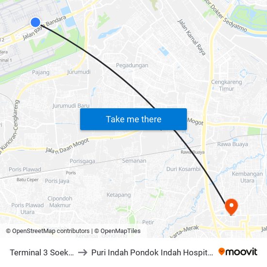 Terminal 3 Soekarno-Hatta to Puri Indah Pondok Indah Hospital, Operating Room map