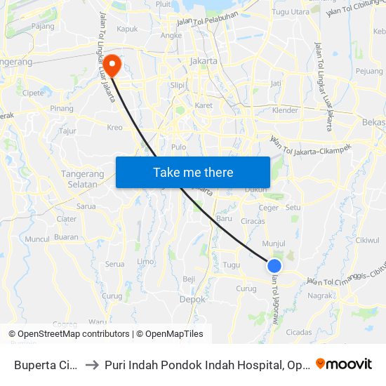 Buperta Cibubur to Puri Indah Pondok Indah Hospital, Operating Room map