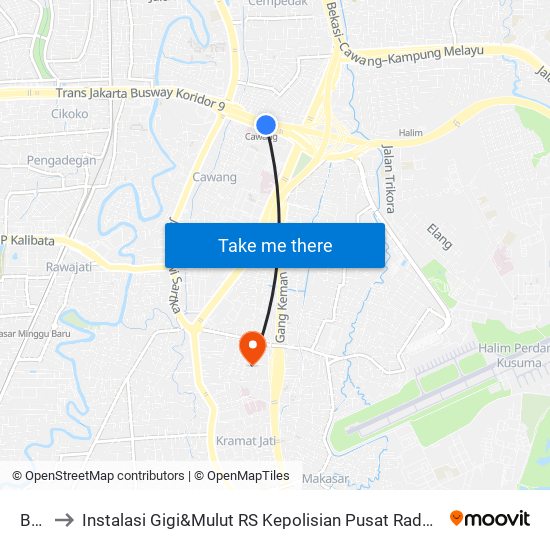 BNN to Instalasi Gigi&Mulut RS Kepolisian Pusat Raden Said Sukanto map