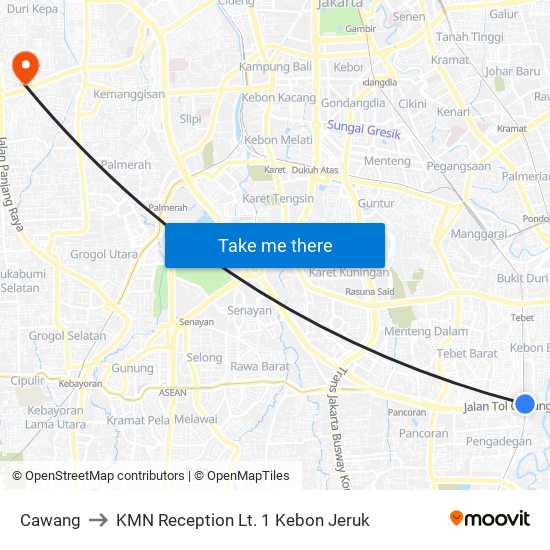 Cawang to KMN Reception Lt. 1 Kebon Jeruk map