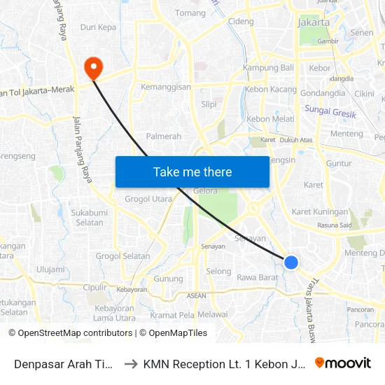 Denpasar Arah Timur to KMN Reception Lt. 1 Kebon Jeruk map