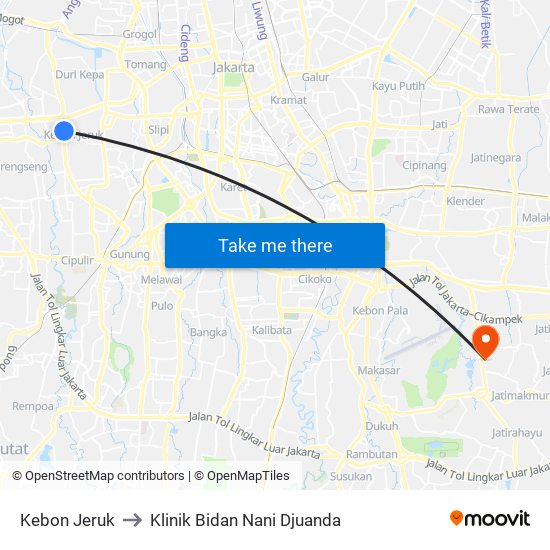 Kebon Jeruk to Klinik Bidan Nani Djuanda map