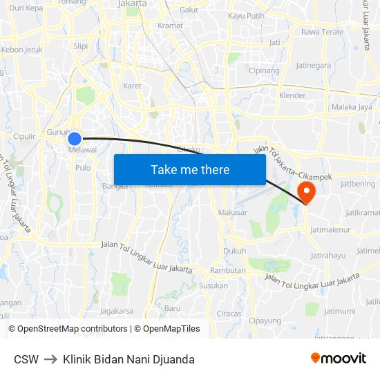 CSW to Klinik Bidan Nani Djuanda map