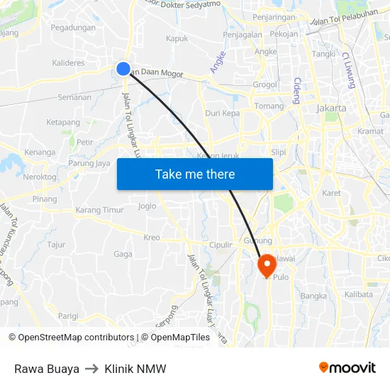Rawa Buaya to Klinik NMW map