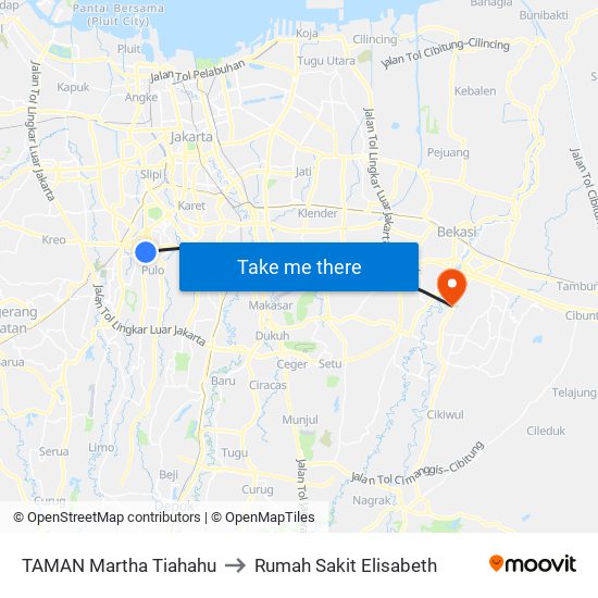 TAMAN Martha Tiahahu to Rumah Sakit Elisabeth map