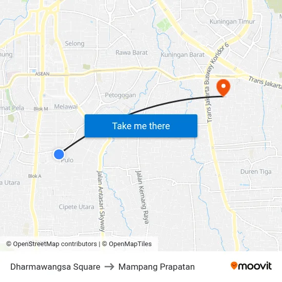 Dharmawangsa Square to Mampang Prapatan map