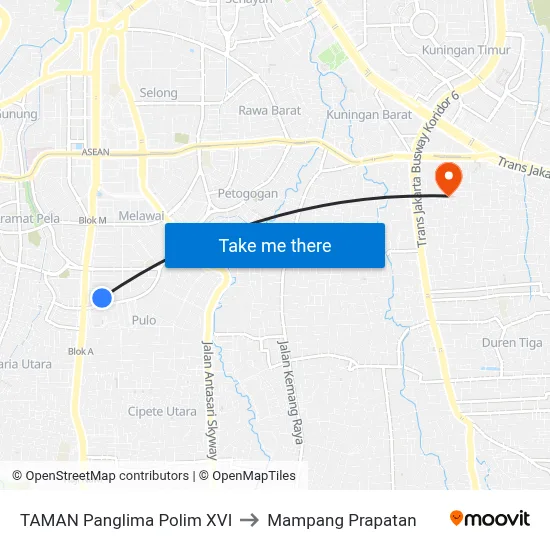TAMAN Panglima Polim XVI to Mampang Prapatan map