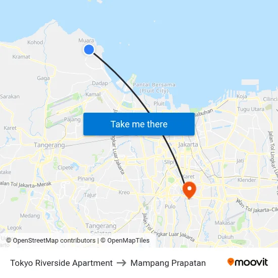 Tokyo Riverside Apartment to Mampang Prapatan map