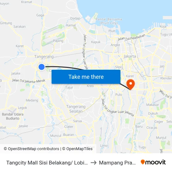 Tangcity Mall Sisi Belakang/ Lobi Perintis to Mampang Prapatan map