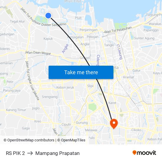 RS PIK 2 to Mampang Prapatan map