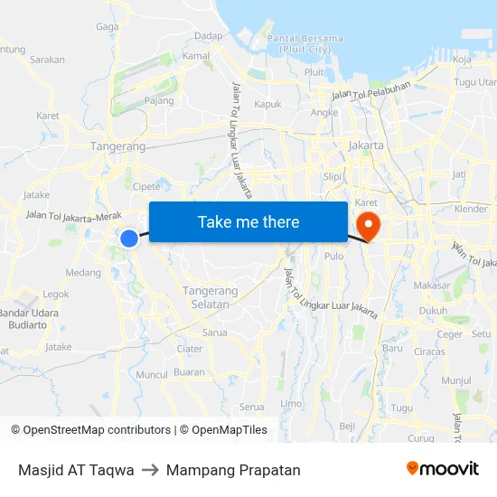 Masjid AT Taqwa to Mampang Prapatan map