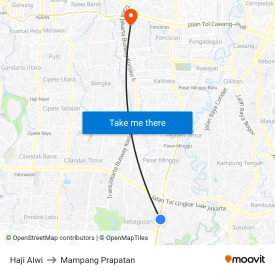 Haji Alwi to Mampang Prapatan map