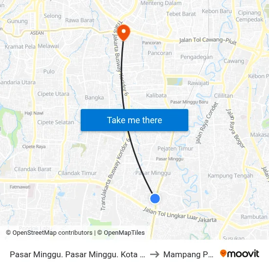 Pasar Minggu. Pasar Minggu. Kota Jakarta Selatan to Mampang Prapatan map