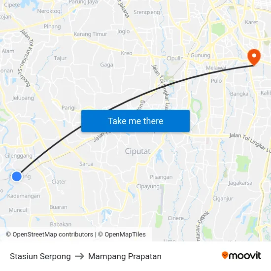 Stasiun Serpong to Mampang Prapatan map