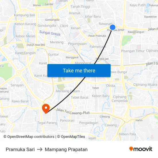 Pramuka Sari to Mampang Prapatan map