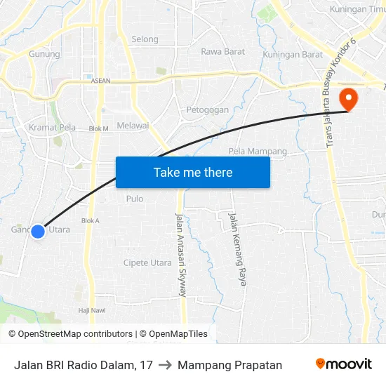 Jalan BRI Radio Dalam, 17 to Mampang Prapatan map