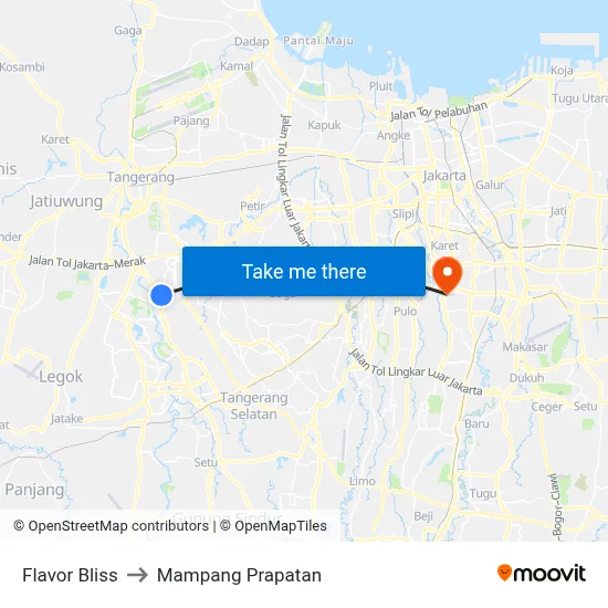 Flavor Bliss to Mampang Prapatan map