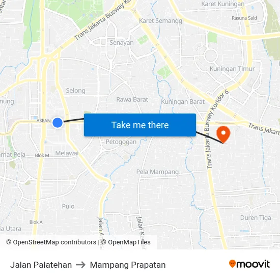Jalan Palatehan to Mampang Prapatan map