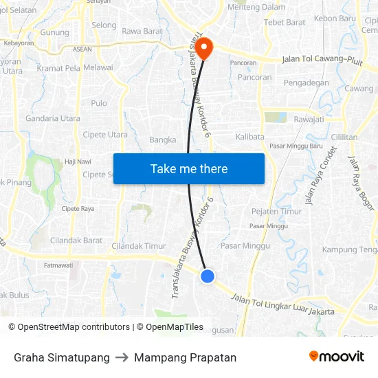 Graha Simatupang to Mampang Prapatan map