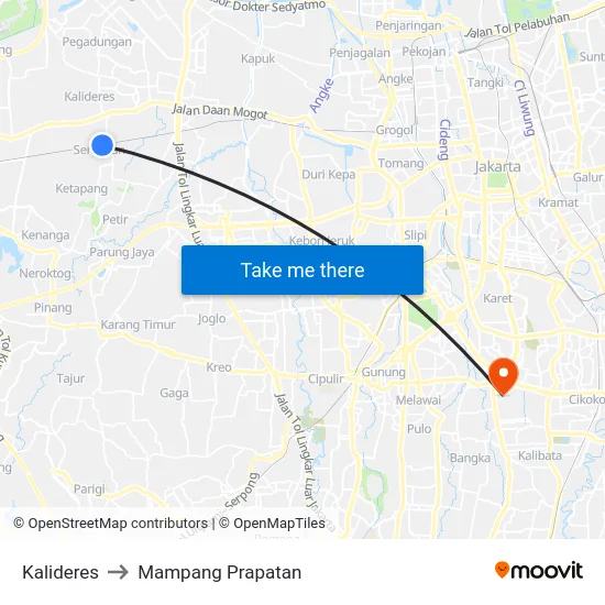 Kalideres to Mampang Prapatan map