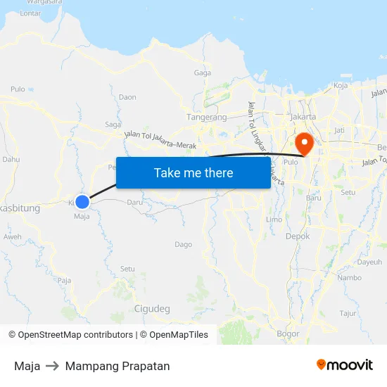 Maja to Mampang Prapatan map