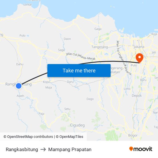 Rangkasbitung to Mampang Prapatan map