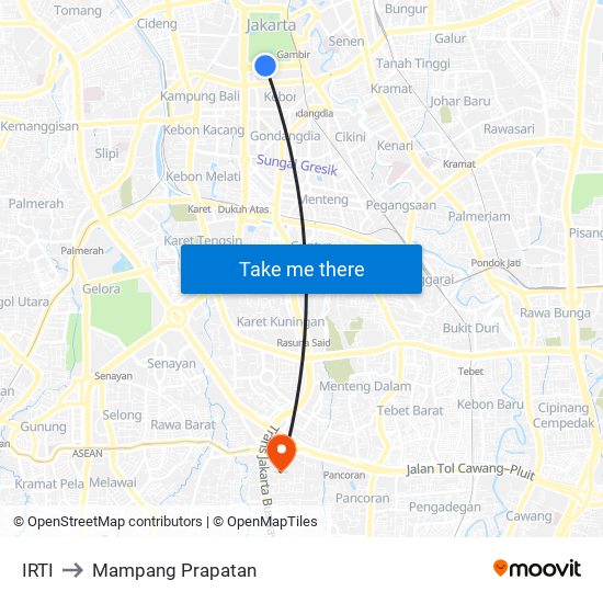 IRTI to Mampang Prapatan map