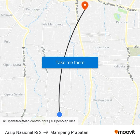 Arsip Nasional Ri 2 to Mampang Prapatan map