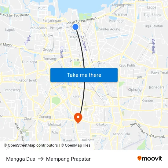 Mangga Dua to Mampang Prapatan map