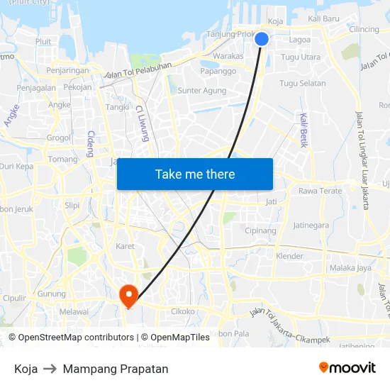 Koja to Mampang Prapatan map