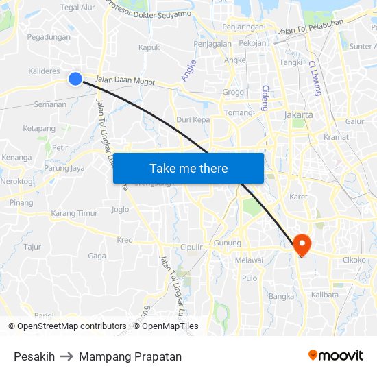 Pesakih to Mampang Prapatan map