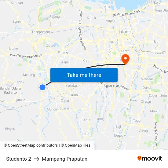 Studento 2 to Mampang Prapatan map