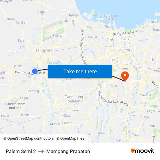 Palem Semi 2 to Mampang Prapatan map