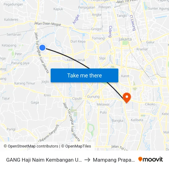 GANG Haji Naim Kembangan Utara to Mampang Prapatan map