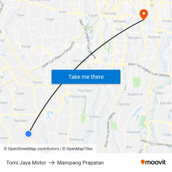 Tomi Jaya Motor to Mampang Prapatan map