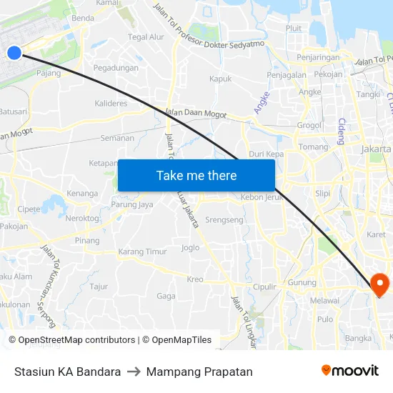 Stasiun KA Bandara to Mampang Prapatan map