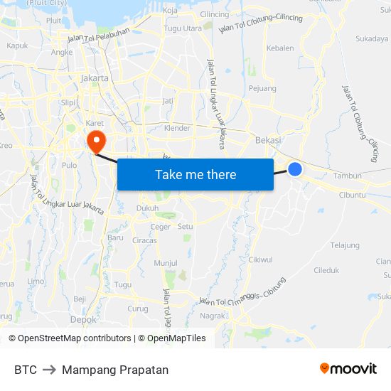 BTC to Mampang Prapatan map