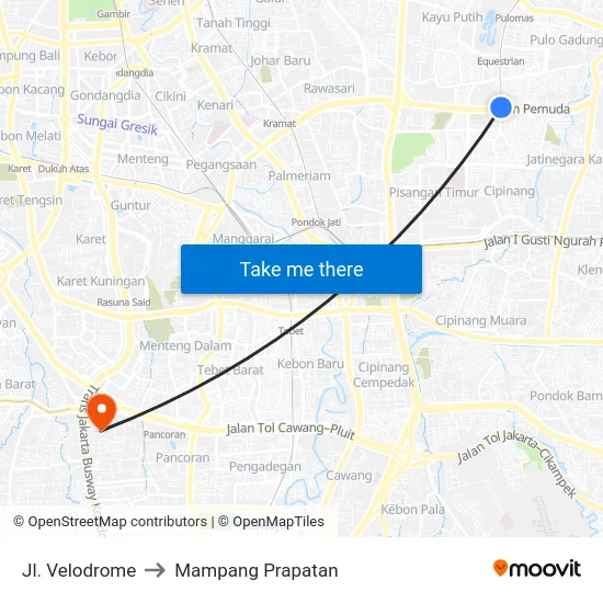 Jl. Velodrome to Mampang Prapatan map